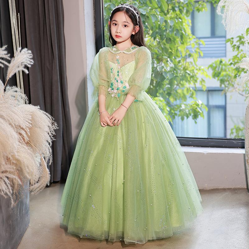 Ethnic Clothing Girls Long A-line Tulle Dress Fashion Children Flower Embroidery Evening Princess Birthday Party Ball Gown
Ethnic Clothing Girls Long A-line Tulle Dress Fashion Children Flower Embroidery Evening Princess Birthday Party Ball Gown
