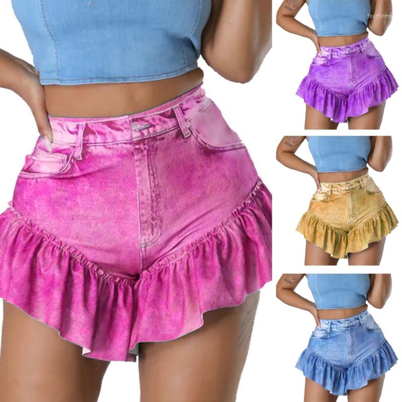 Women' Shorts Womens Sexy Short Tousers Falbalas Denim Printed High Waisted Parties, Blue
Women' Shorts Womens Sexy Short Tousers Falbalas Denim Printed High Waisted Parties, Blue