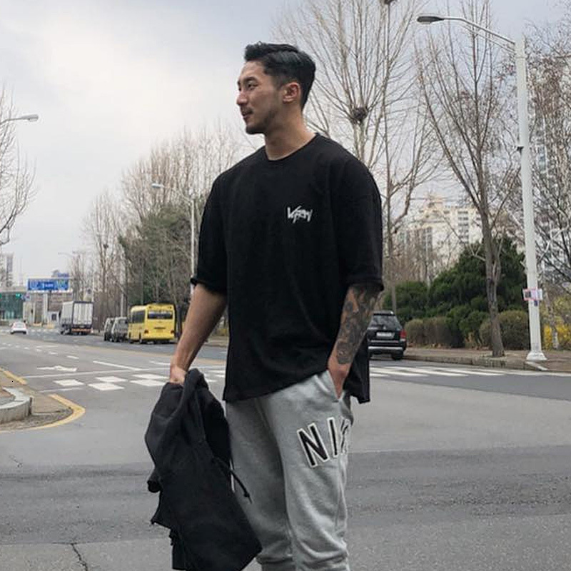 Men's T-Shirts Men's T Shirt Gym Bodybuilding Clothing Short Sleeve Men Fashion Casual For Male Tops Fitness Oversized Sweatshirt 230509
