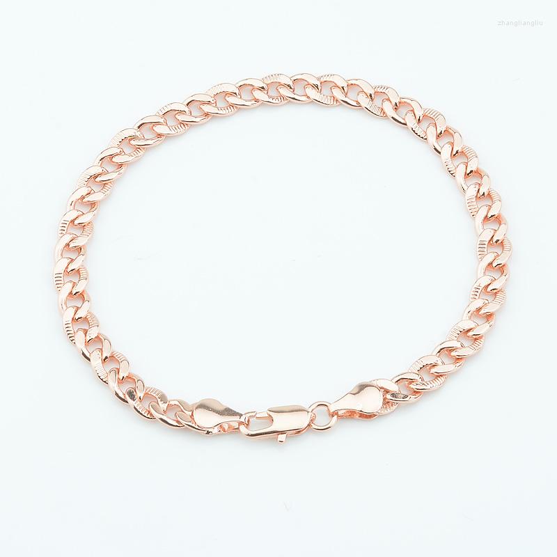 Link Bracelets 1pc 3 Color 5mm Mens Womens Rose/White/Yellow Gold Bracelet Curb Chain Carve Jewelry
Link Bracelets 1pc 3 Color 5mm Mens Womens Rose/White/Yellow Gold Bracelet Curb Chain Carve Jewelry