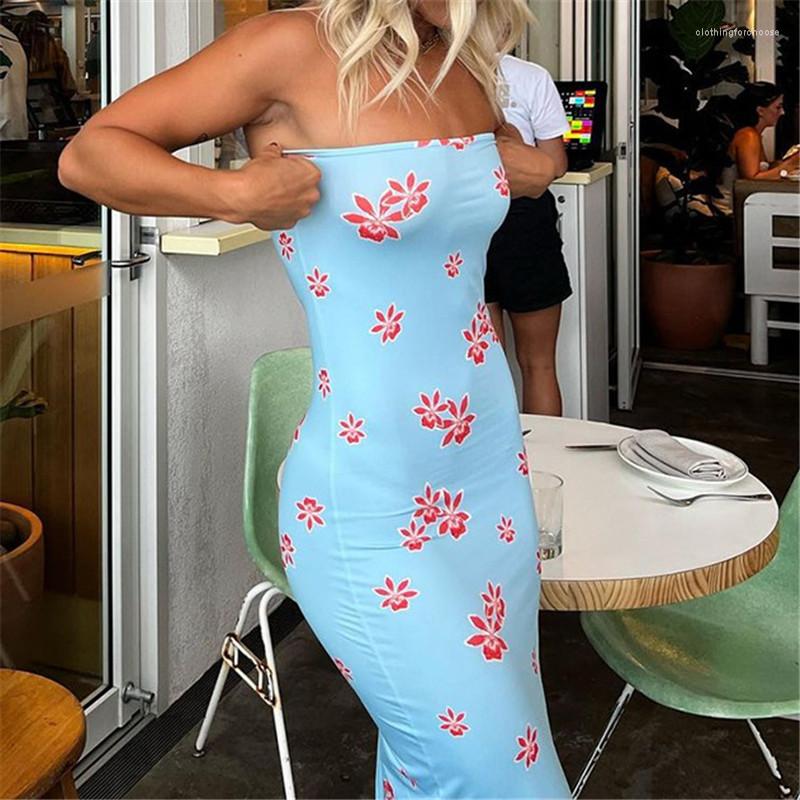 Casual Dresses OMSJ Summer Vacation Style Strapless Sexy Long Dress Floral Printed Backless Sleeveless Fashion Slim Club Beach Outfits, Blue
Casual Dresses OMSJ Summer Vacation Style Strapless Sexy Long Dress Floral Printed Backless Sleeveless Fashion Slim Club Beach Outfits, Blue