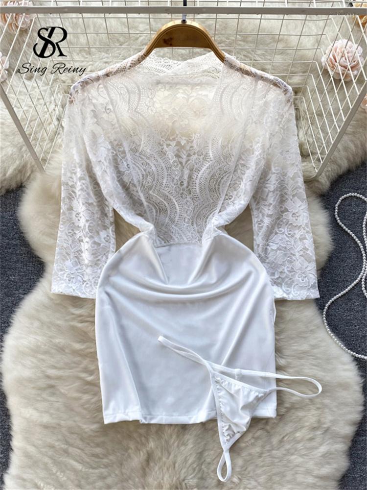 Casual Dresses SINGREINY Transparent Lace Underwear Short Dress Women V Neck Sleeves Sheath Mini Ladies Club Erotic Sexy, White
Casual Dresses SINGREINY Transparent Lace Underwear Short Dress Women V Neck Sleeves Sheath Mini Ladies Club Erotic Sexy, White