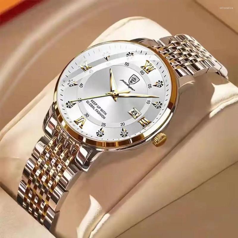 Wristwatches POEDAGAR Fashion Women Watch Top Brand Rose Gold Stain Steel Waterproof Date Quartz Ladies Luxury High Quality Clock Gifts, Gold black l
Wristwatches POEDAGAR Fashion Women Watch Top Brand Rose Gold Stain Steel Waterproof Date Quartz Ladies Luxury High Quality Clock Gifts, Gold black l