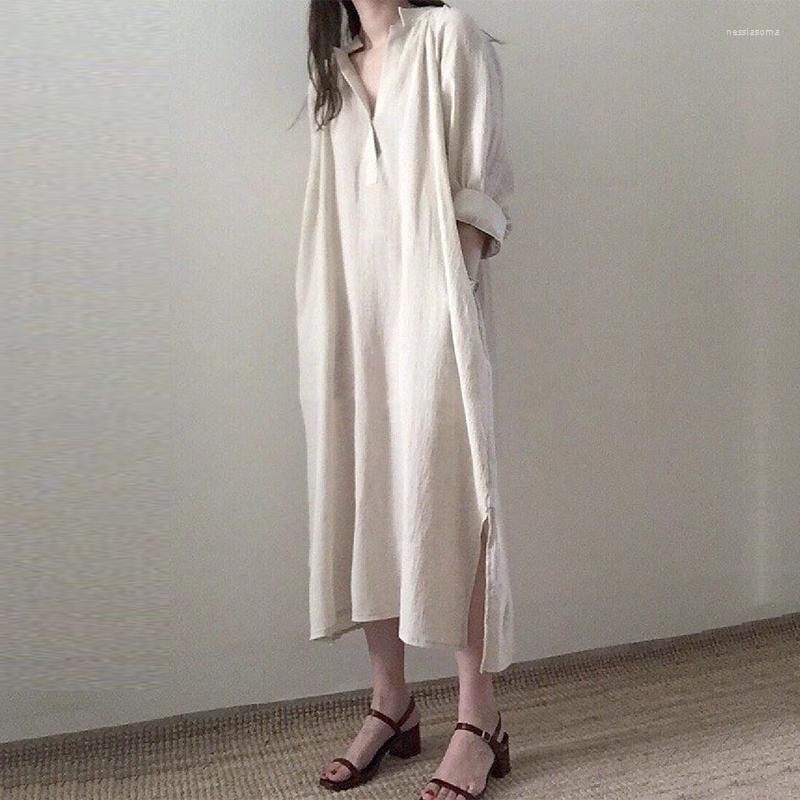 Casual Dresses Long Shirt Dress For Women Cotton Linen 2023 Spring Summer Korean Clothing Vinatge Three Quarter Sleeve Oversized Robe, White
Casual Dresses Long Shirt Dress For Women Cotton Linen 2023 Spring Summer Korean Clothing Vinatge Three Quarter Sleeve Oversized Robe, White