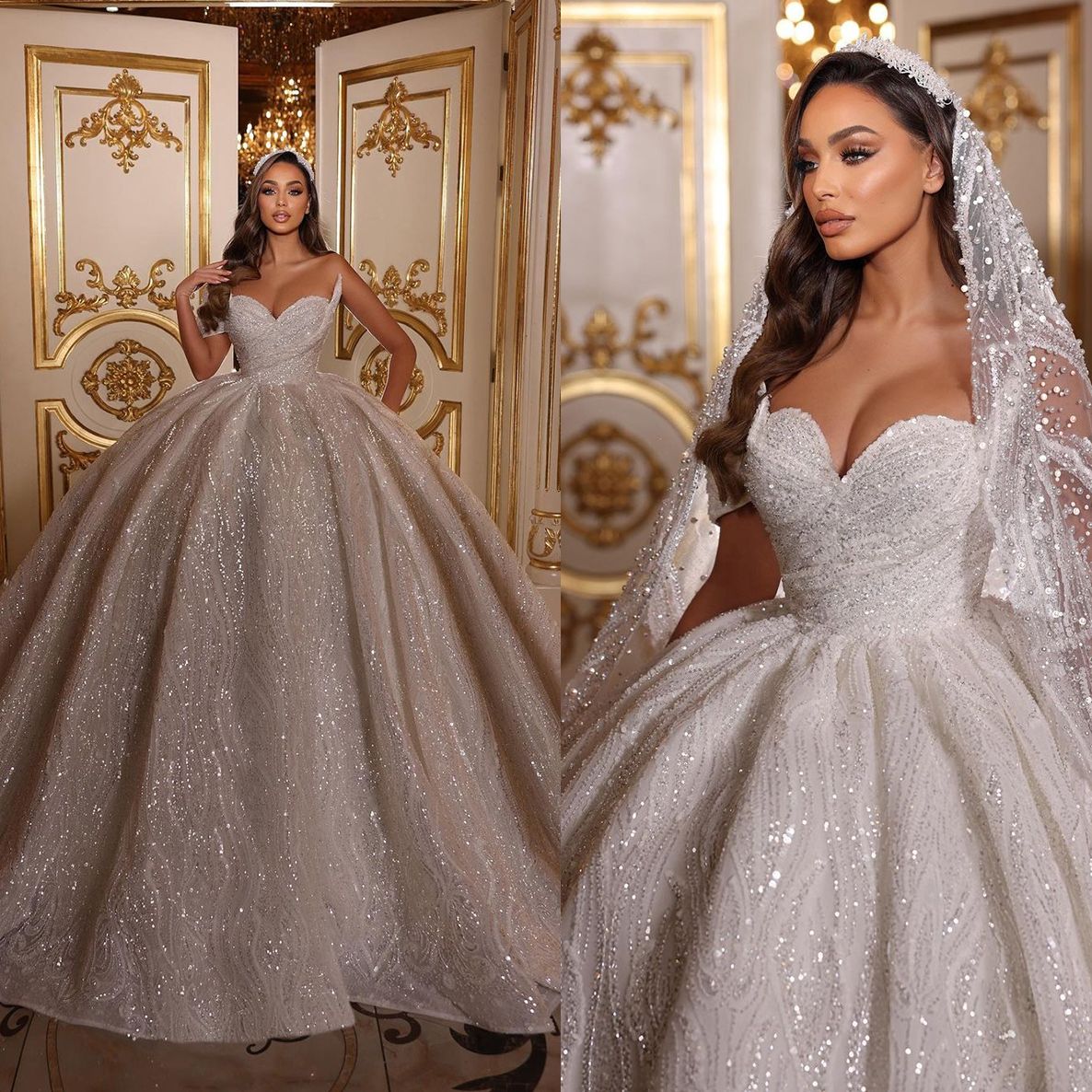 Exquisite Off Shoulder Wedding Dress Lace Sequined Bridal Gowns Sleeveless Glitter Robe de mariee, Fuchsia
Exquisite Off Shoulder Wedding Dress Lace Sequined Bridal Gowns Sleeveless Glitter Robe de mariee, Fuchsia