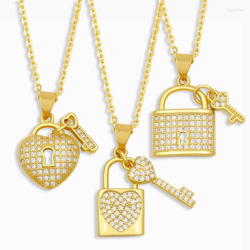 Pendant Necklaces FLOLA White Stone Heart Lock Necklace For Women Micro Pave Padlock Gold Plated Jewelry Valentines Gifts Nket45
Pendant Necklaces FLOLA White Stone Heart Lock Necklace For Women Micro Pave Padlock Gold Plated Jewelry Valentines Gifts Nket45