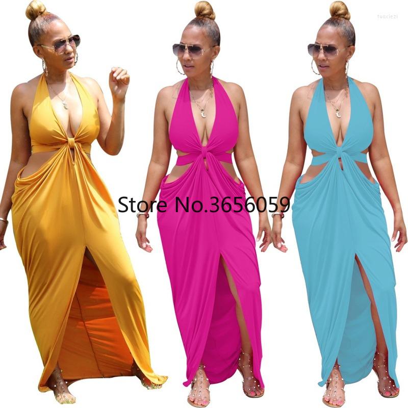 Casual Dresses 2023 Summer Women Halter V-neck Open Back Split Irregular Maxi Dress Sexy Party Club Floor Length Beach Long Vestidos, Blue
Casual Dresses 2023 Summer Women Halter V-neck Open Back Split Irregular Maxi Dress Sexy Party Club Floor Length Beach Long Vestidos, Blue