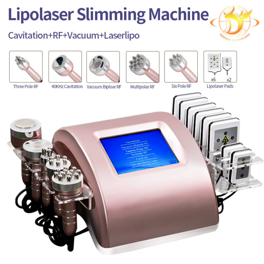 Cavitation 40K 6 In 1 Slimming Machine Lipolaser Body Shaping Machines Vacuum Therapy Rf Skin Tightening Beauty Equipment 
Cavitation 40K 6 In 1 Slimming Machine Lipolaser Body Shaping Machines Vacuum Therapy Rf Skin Tightening Beauty Equipment