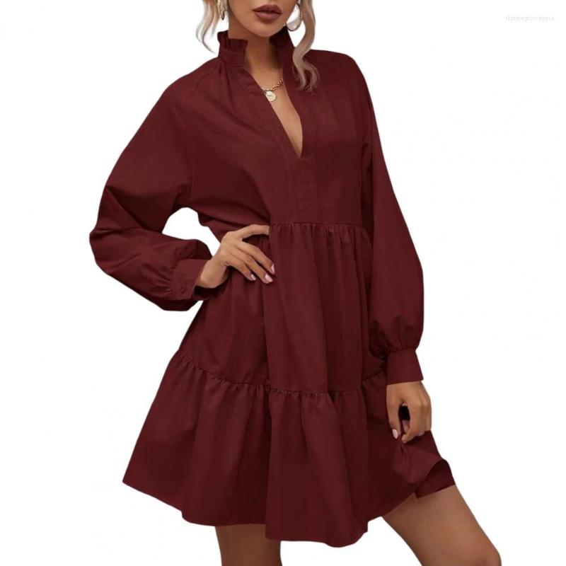 Casual Dresses V-neck Stand Collar Women Shirt Dress Puff Long Sleeve High Waist Pullover Ruffle Stitching Hem Mini Daily Clothing, Green
Casual Dresses V-neck Stand Collar Women Shirt Dress Puff Long Sleeve High Waist Pullover Ruffle Stitching Hem Mini Daily Clothing, Green