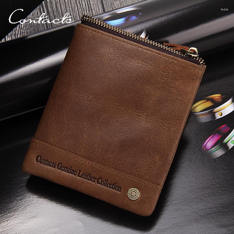 Wallets CONTACT'S RFID Genuine Leather Men's Short BIfold Vintage For Men Card Holders Coin Purses Money Clip Wallet, Brown
Wallets CONTACT'S RFID Genuine Leather Men's Short BIfold Vintage For Men Card Holders Coin Purses Money Clip Wallet, Brown