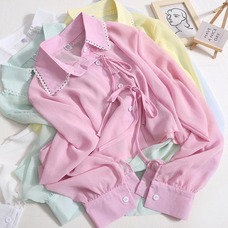 Women's Blouses Chiffon Blouse Women Long Sleeve Loose Thin Shirts 2023 Solid Color Lace Lapel Tops Summer Women's Sun Protection Shirt, Yellow
Women's Blouses Chiffon Blouse Women Long Sleeve Loose Thin Shirts 2023 Solid Color Lace Lapel Tops Summer Women's Sun Protection Shirt, Yellow