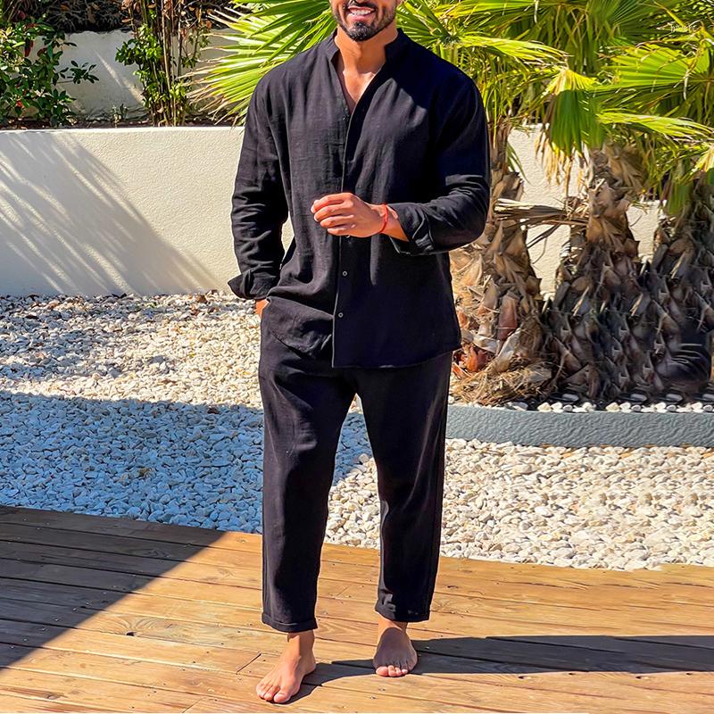 Men's Tracksuits Men 2023 Casual Long Sleeve Shirt Top Solid & Pockets Workpants Suits Mens 2Pc Tracksuit Breathable Cotton Linen Set, 02 black
Men's Tracksuits Men 2023 Casual Long Sleeve Shirt Top Solid & Pockets Workpants Suits Mens 2Pc Tracksuit Breathable Cotton Linen Set, 02 black