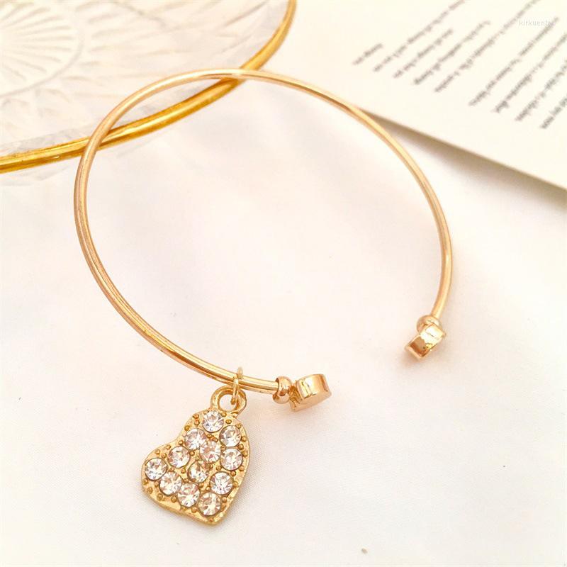 Link Bracelets Exquisite Zircon Heart Shape Opening Bracelet Charming Women's Wedding Gold Color Romantic Party Jewelry Gift
Link Bracelets Exquisite Zircon Heart Shape Opening Bracelet Charming Women's Wedding Gold Color Romantic Party Jewelry Gift