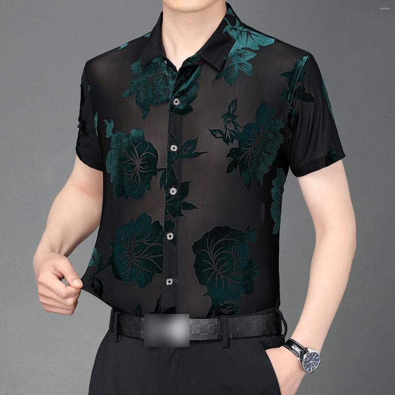 Men's Casual Shirts Mens Flower See Through Sheer Floral Sexy Night Club Trendy Dance Short Sleeve Shirt Black Red Green Blue S M L XL
Men's Casual Shirts Mens Flower See Through Sheer Floral Sexy Night Club Trendy Dance Short Sleeve Shirt Black Red Green Blue S M L XL