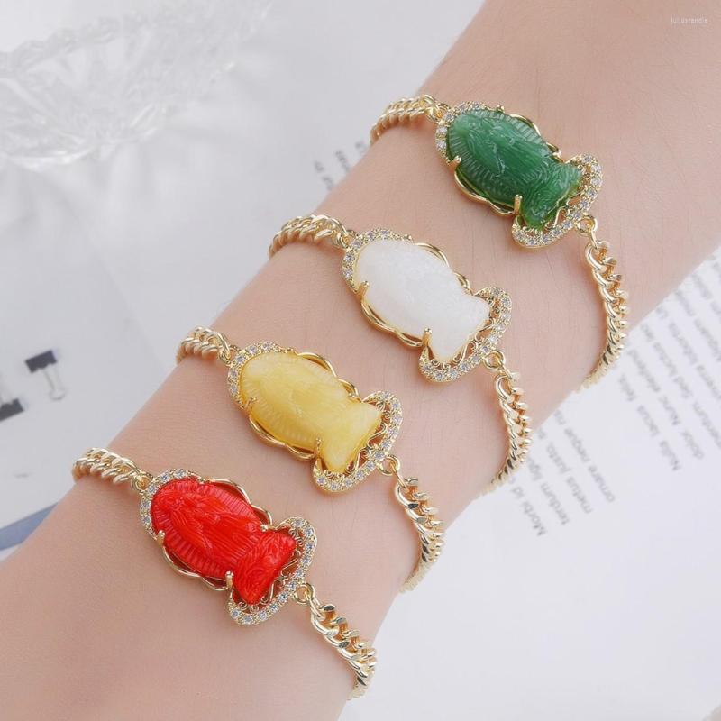 Link Bracelets 10 Color Crystal Virgin Mary Bracelet For Women Brass Plating 14K Gold Chain Zircon CZ Charm Religious Jewelry Gift
Link Bracelets 10 Color Crystal Virgin Mary Bracelet For Women Brass Plating 14K Gold Chain Zircon CZ Charm Religious Jewelry Gift