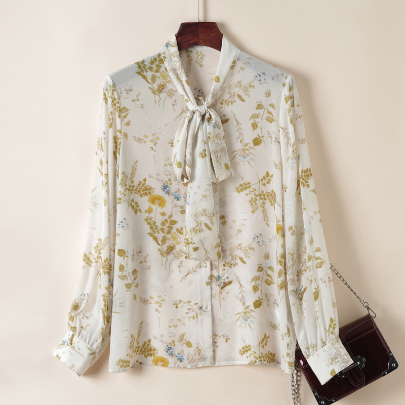 2023 Summer Multicolor Floral Print Ribbon Tie Bow Silk Blouse Shirt Long Sleeve Round Neck Buttons Single-Breasted Soie Top Shirts R3W057752, Multi
2023 Summer Multicolor Floral Print Ribbon Tie Bow Silk Blouse Shirt Long Sleeve Round Neck Buttons Single-Breasted Soie Top Shirts R3W057752, Multi