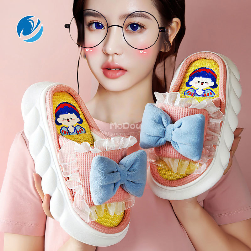 Slippers Mo Dou High Quality Girls Princess Sweet Women Indoor Slippers Breathable Hemp Cotton Home Shoes Thick Sole Machine Washable 230509, Pink bowknot
Slippers Mo Dou High Quality Girls Princess Sweet Women Indoor Slippers Breathable Hemp Cotton Home Shoes Thick Sole Machine Washable 230509, Pink bowknot
