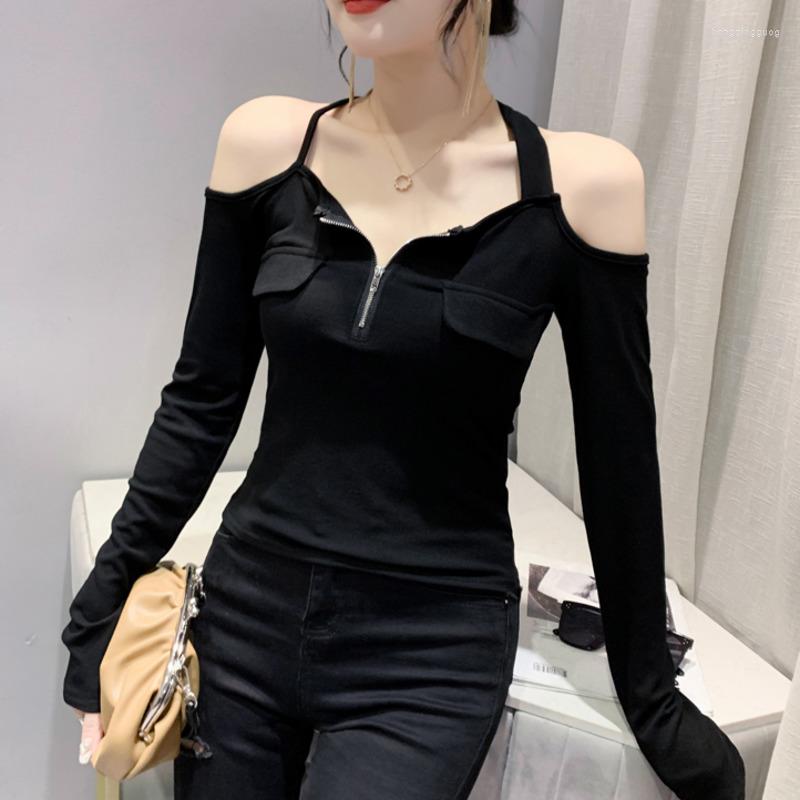 Women' T Shirts Black White Khaki Off Shoulder Shirt Women Tight Short Female Long Sleeve Sexy Club Streetwear Tshirt Zipper
Women' T Shirts Black White Khaki Off Shoulder Shirt Women Tight Short Female Long Sleeve Sexy Club Streetwear Tshirt Zipper