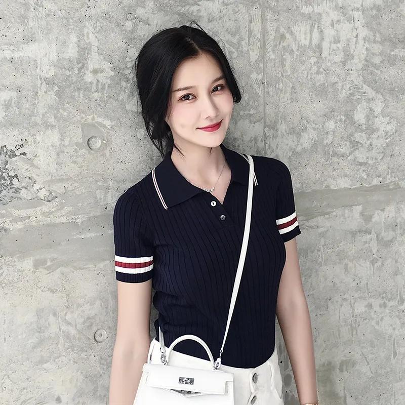 Women's T Shirts Aesthetic Short Sleeve Shirt POLO Black White Slim Korean Fashion Woman Blouse 2023 Summer
Women's T Shirts Aesthetic Short Sleeve Shirt POLO Black White Slim Korean Fashion Woman Blouse 2023 Summer