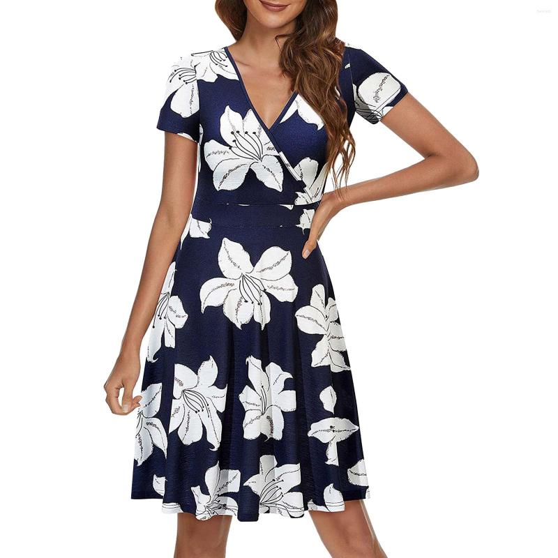Casual Dresses Floral Print Summer Holiday V-Neck A-Line Short Dress Sleeve Swing Sundresses Women, White
Casual Dresses Floral Print Summer Holiday V-Neck A-Line Short Dress Sleeve Swing Sundresses Women, White