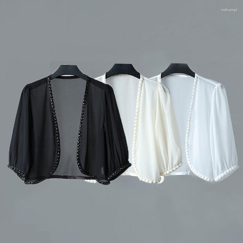 Women's Blouses Women Chiffon Shawl 2023 Summer Fashion Solid Color Sunscreen Clothes Female V-neck Short Cardigan Coat, Black
Women's Blouses Women Chiffon Shawl 2023 Summer Fashion Solid Color Sunscreen Clothes Female V-neck Short Cardigan Coat, Black
