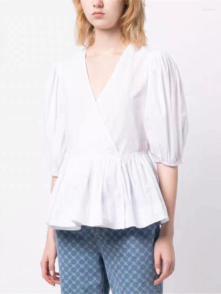 Women' Blouses Women V-Neck Elegant White Blouse 2023 Ladies Puff Sleeve Ruffles Trm Stitching Slim Waist Shirt And Tops
Women' Blouses Women V-Neck Elegant White Blouse 2023 Ladies Puff Sleeve Ruffles Trm Stitching Slim Waist Shirt And Tops