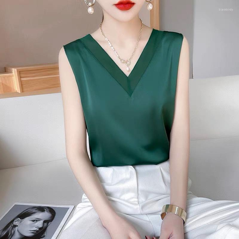 Women's Tanks 2023 Summer Comfortable Elegant Wild Shirt Korean Women Fashion Satin Tank Top Office Lady Faux Silk, Black
Women's Tanks 2023 Summer Comfortable Elegant Wild Shirt Korean Women Fashion Satin Tank Top Office Lady Faux Silk, Black