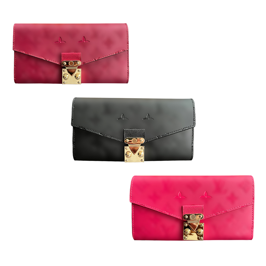 Genuine Leather Designer Mens long wallet bag Women's pink wallets metal lock Cardholder Purse passport card Holders card holders case Luxury key pouch Coin purses, Fuchsia
Genuine Leather Designer Mens long wallet bag Women's pink wallets metal lock Cardholder Purse passport card Holders card holders case Luxury key pouch Coin purses, Fuchsia