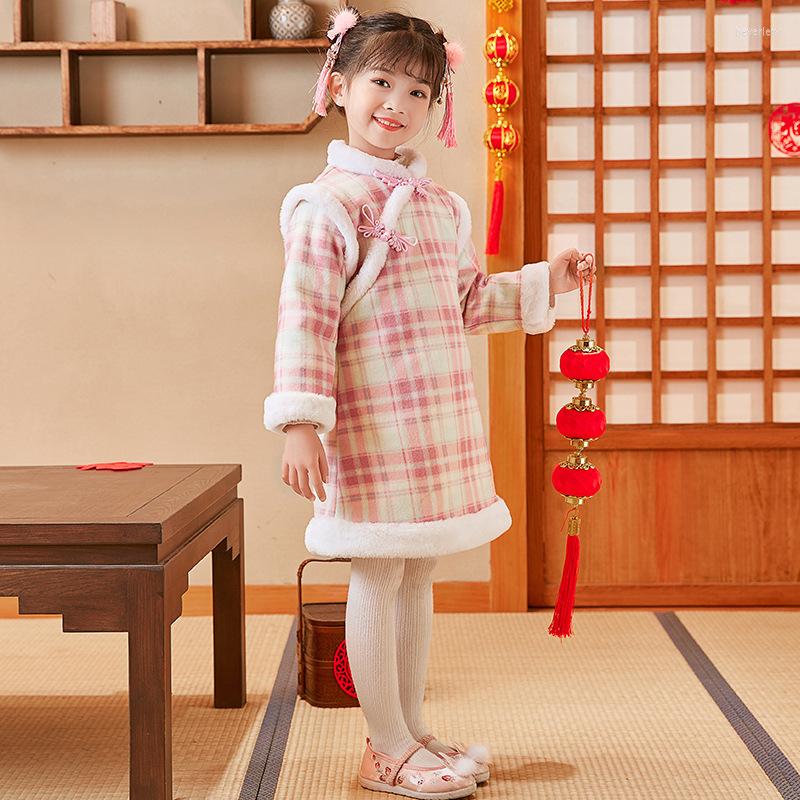 Ethnic Clothing Winter Pink Plaid Velvet With Fur Trim Long Seleeve Mid Length Thick Dress Chinese Style Girls's Cheongsam 3 To 8 Years
Ethnic Clothing Winter Pink Plaid Velvet With Fur Trim Long Seleeve Mid Length Thick Dress Chinese Style Girls's Cheongsam 3 To 8 Years