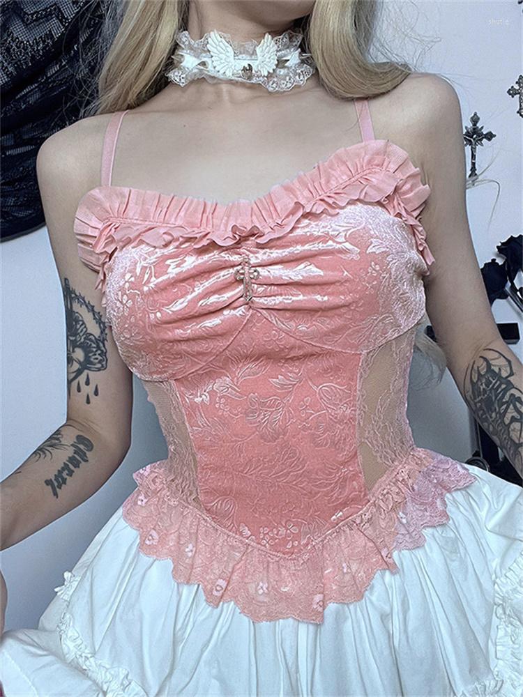 Women' Tanks 2023 Gothic Grunge Corset Crop Top Y2K Vintage Women Lace Trim Black Cami Harajuku Retro Mini Vest Punk Style Emo, Pink
Women' Tanks 2023 Gothic Grunge Corset Crop Top Y2K Vintage Women Lace Trim Black Cami Harajuku Retro Mini Vest Punk Style Emo, Pink