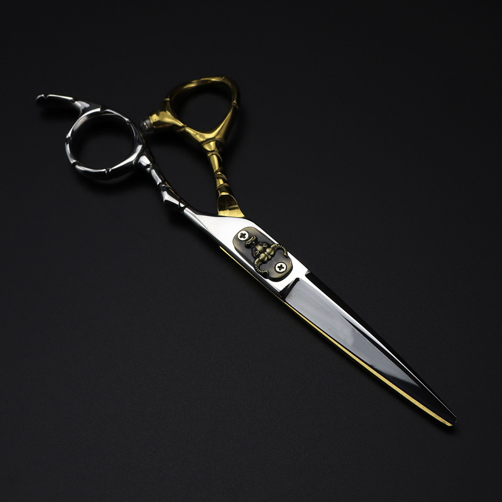 Hair Scissors professional Japan 440c steel 6 inch Bull head hair cutting scissors haircut thinning barber cut shears hairdressing 230509