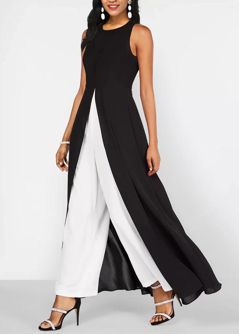Women' Two Piece Pants Summer Casual O Neck Sleeveless Jumpsuit Fashion Women Patchwork Dress Romper Spring Elegant Office Lady Suit
Women' Two Piece Pants Summer Casual O Neck Sleeveless Jumpsuit Fashion Women Patchwork Dress Romper Spring Elegant Office Lady Suit