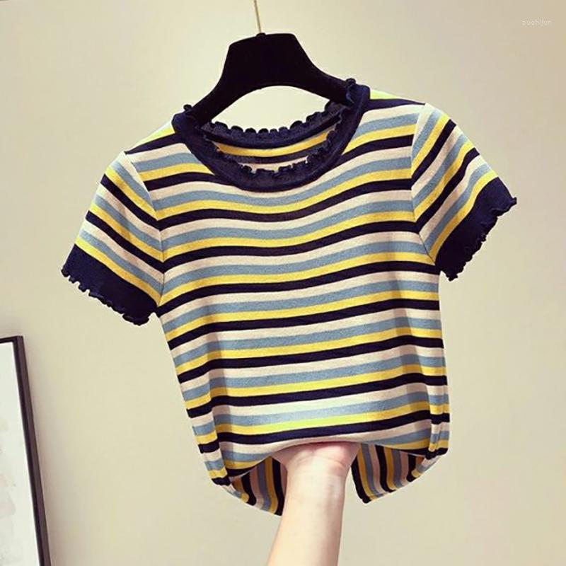 Women's T Shirts Rainbow Striped Thin Knitted Shirt 2023 Fashion Women Tshirt Short Sleeve Korean Clothes O-Neck Woman Tee Tops, Red
Women's T Shirts Rainbow Striped Thin Knitted Shirt 2023 Fashion Women Tshirt Short Sleeve Korean Clothes O-Neck Woman Tee Tops, Red