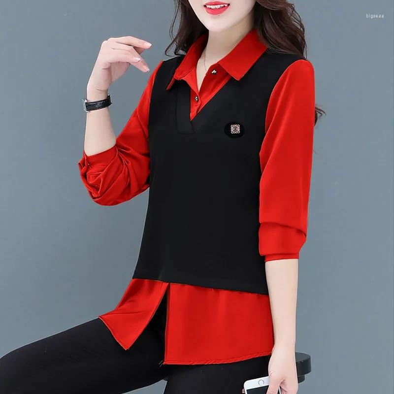Women' Blouses Fashion Lapel Button Fake Two Pieces Blouse Female Clothing Spring Autumn Oversized Casual Pullovers All-match Commute Shir, Green
Women' Blouses Fashion Lapel Button Fake Two Pieces Blouse Female Clothing Spring Autumn Oversized Casual Pullovers All-match Commute Shir, Green