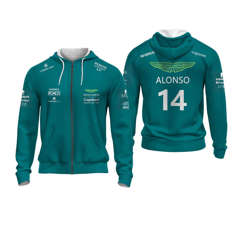 

2023 Fashion F1 Men's Hoodie Jackets Sweatshirt Formula One Team Racing Aston Martin Aslon 14 Women's Sports Racing Children Zipper, Jllwy-330