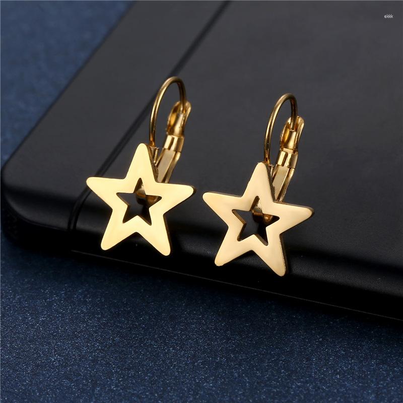Dangle Earrings Stainless Steel Star Gold Plated Stars Shaped Hoops Hollow North Metal Drops Earing Summer Jewelry Gift
Dangle Earrings Stainless Steel Star Gold Plated Stars Shaped Hoops Hollow North Metal Drops Earing Summer Jewelry Gift