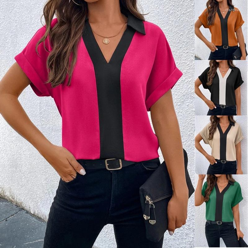 Women' T Shirts 2023 Spring And Summer Daily Versatile Women' Shirt Contrasting V-Neck Raglan Short Sleeved Lapel Loose Fitting
Women' T Shirts 2023 Spring And Summer Daily Versatile Women' Shirt Contrasting V-Neck Raglan Short Sleeved Lapel Loose Fitting