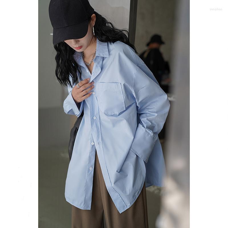 Women' Blouses Large Spring Shirt Long Women Cotton Female Blue Sleeve Turn Down Collar Solid Coat Loose Straight Office Lady Blouse
Women' Blouses Large Spring Shirt Long Women Cotton Female Blue Sleeve Turn Down Collar Solid Coat Loose Straight Office Lady Blouse