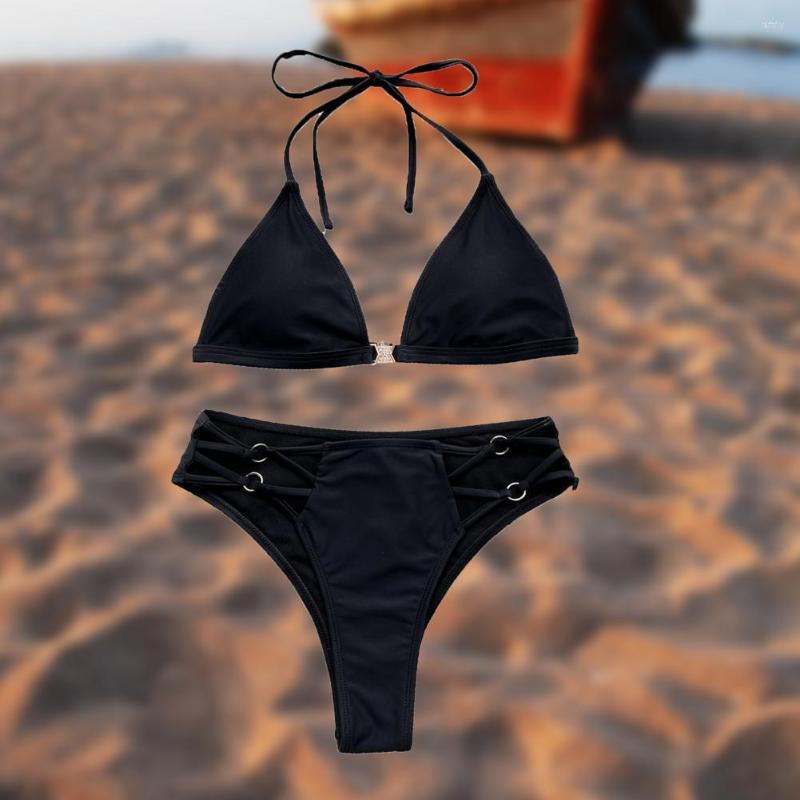 Women' Swimwear 1 Set Women Bikini Sleeveless Swimsuit Halter Backless Beachwear, Black
Women' Swimwear 1 Set Women Bikini Sleeveless Swimsuit Halter Backless Beachwear, Black