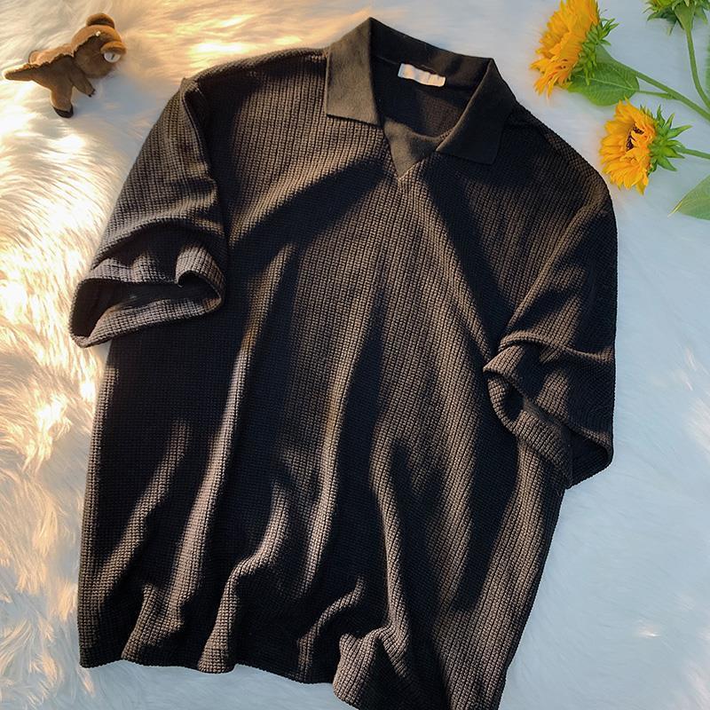 Men's Polos Waffle T Shirt for Silk Golf Wear Short Sleeve Tshirt Loose Summer Clothing Knit Para Hombre 230508, Black
Men's Polos Waffle T Shirt for Silk Golf Wear Short Sleeve Tshirt Loose Summer Clothing Knit Para Hombre 230508, Black