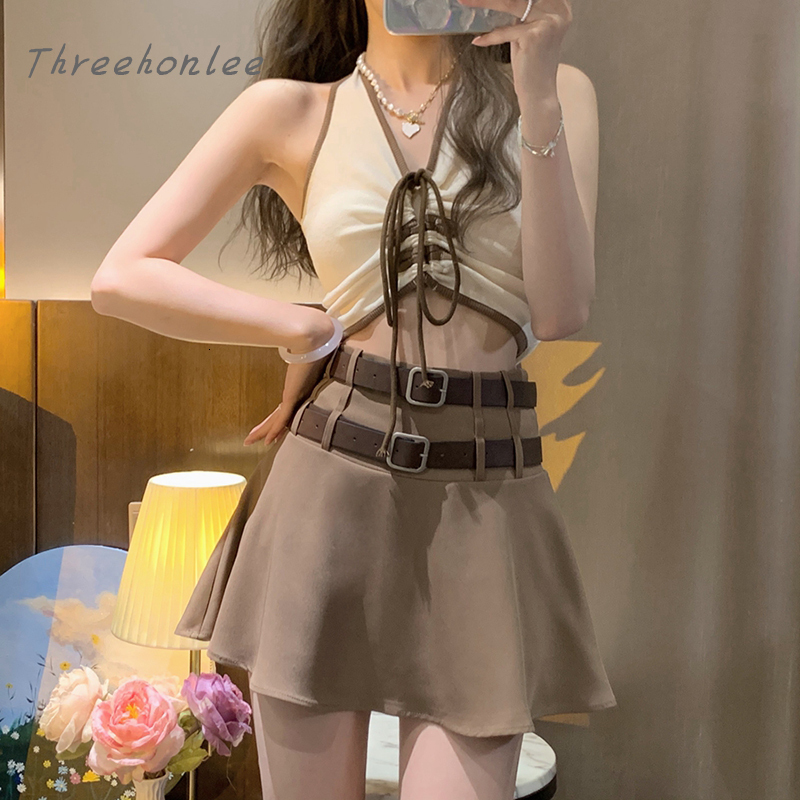 Two Piece Dress Summer Sexy Solid Color Suspender Vest Short Skirt 2 Suit Women Sweet And Spicy Girl Belt Aline Fashion 230508
Two Piece Dress Summer Sexy Solid Color Suspender Vest Short Skirt 2 Suit Women Sweet And Spicy Girl Belt Aline Fashion 230508