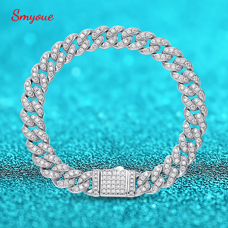 Chain Smyoue 8mm 31CTTW All Cuban Bracelet for Men Hip Hop Boys 100% S925 Sterling Silver Bracelets Wholesale 230508
Chain Smyoue 8mm 31CTTW All Cuban Bracelet for Men Hip Hop Boys 100% S925 Sterling Silver Bracelets Wholesale 230508