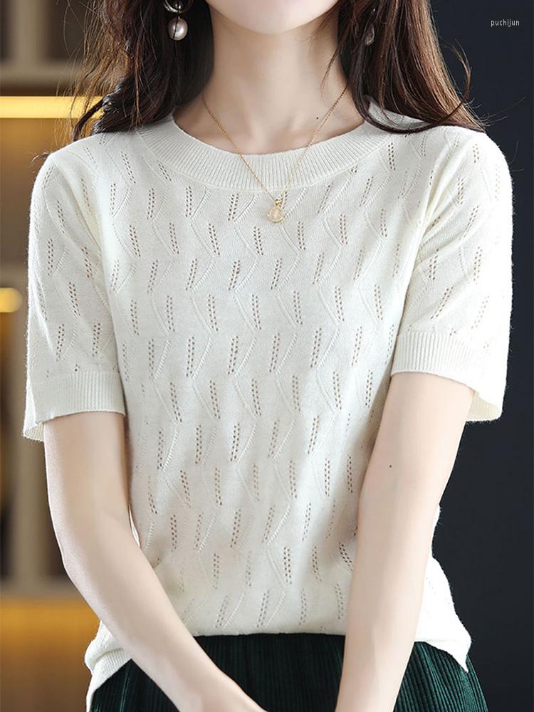 Women's T Shirts Hollow Out Knitted Shirt Thin For Women Short Sleeve Tee Femme Summer Tops Korean Style Clothes Camisetas Mujer, Purple
Women's T Shirts Hollow Out Knitted Shirt Thin For Women Short Sleeve Tee Femme Summer Tops Korean Style Clothes Camisetas Mujer, Purple