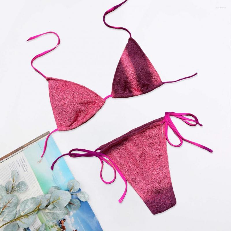 Women' Swimwear 2Pcs/Set Bikini Set Glitter Wrap Around Halter High Waist Triangle Bottoms With Chest Pad Summer Beach Sexy, Black
Women' Swimwear 2Pcs/Set Bikini Set Glitter Wrap Around Halter High Waist Triangle Bottoms With Chest Pad Summer Beach Sexy, Black