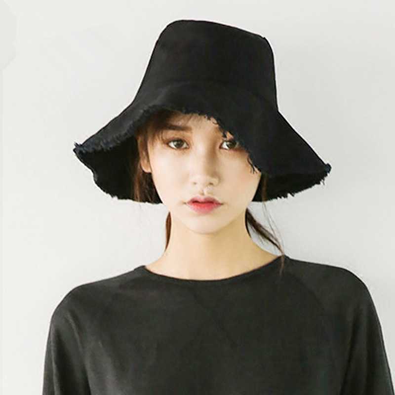 Wide Brim Hats Korea Spring Summer Frayed Denim Sun Hat Adult Sunscreen Basin Cap Women Fisherman Hat Casual Panama Gorros AA230508, Dark blue
Wide Brim Hats Korea Spring Summer Frayed Denim Sun Hat Adult Sunscreen Basin Cap Women Fisherman Hat Casual Panama Gorros AA230508, Dark blue