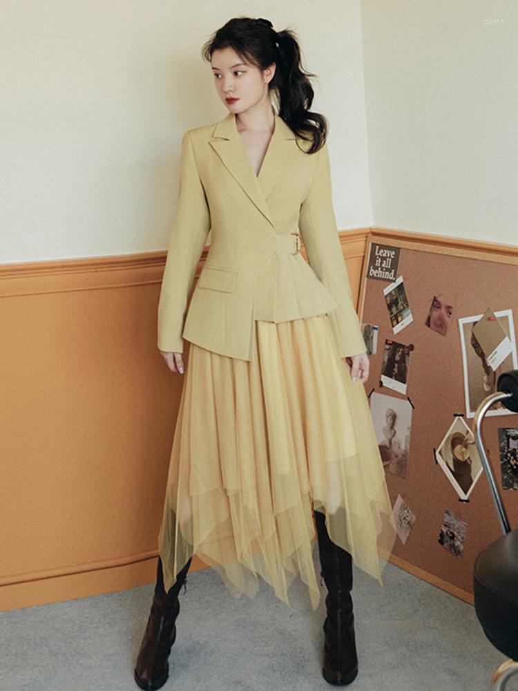 Two Piece Dress QOERLIN Elegant Women Two-Piece Outfits Fashion Belt Irregular Notched Long Sleeve Blazer Office Ladies Elastic Waist Skirt, Black
Two Piece Dress QOERLIN Elegant Women Two-Piece Outfits Fashion Belt Irregular Notched Long Sleeve Blazer Office Ladies Elastic Waist Skirt, Black