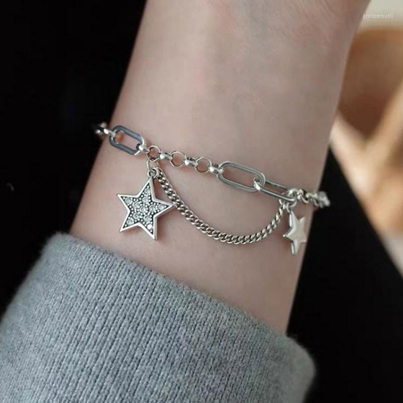 Link Bracelets Korean Ins Trend Simple Bracelet Shiny Star Pentagram Cool Girl Temperament Fashion Jewelry Drop
Link Bracelets Korean Ins Trend Simple Bracelet Shiny Star Pentagram Cool Girl Temperament Fashion Jewelry Drop