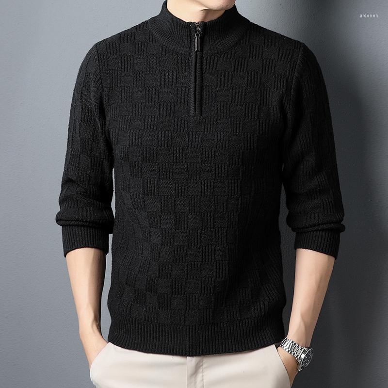 Men's Sweaters Trendy Retro Jacquard Zipper Half High Neck Sweater Autumn And Winter Pullover Warm Fashion Business Knitwear Men, Gray
Men's Sweaters Trendy Retro Jacquard Zipper Half High Neck Sweater Autumn And Winter Pullover Warm Fashion Business Knitwear Men, Gray