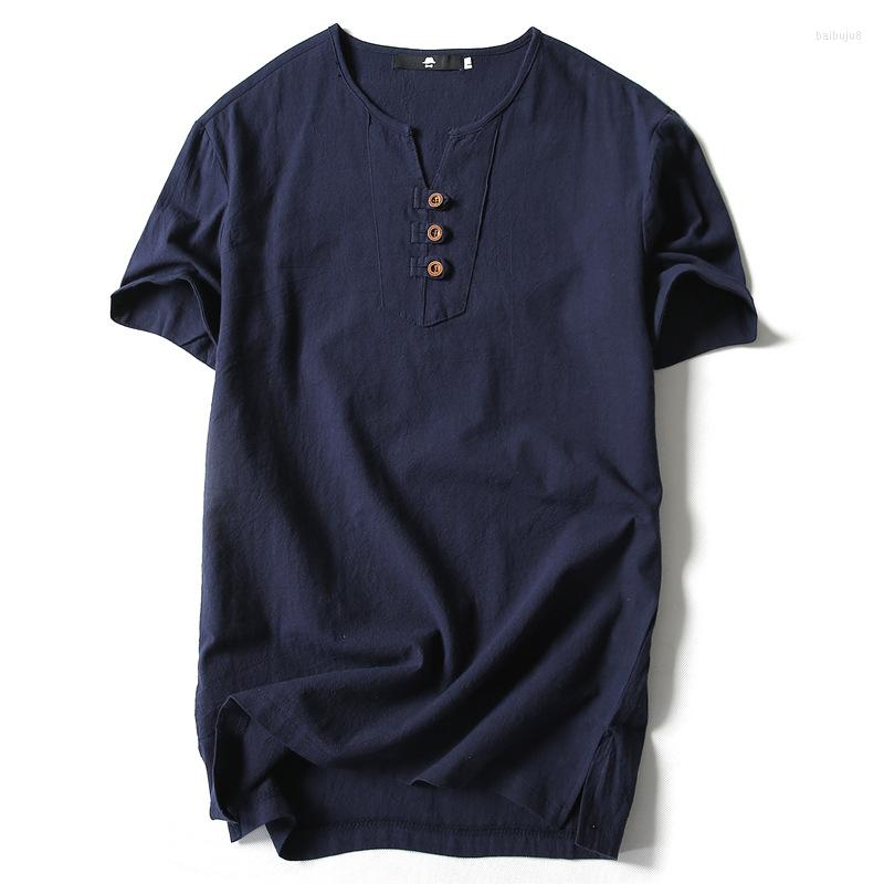 Men's T Shirts 2023 Summer Style Men Japanese-Style Flax Short Sleeve Thin T-Shirt Three Buckles Slit Hemline At Hem Breathable Tops, Greyish blue
Men's T Shirts 2023 Summer Style Men Japanese-Style Flax Short Sleeve Thin T-Shirt Three Buckles Slit Hemline At Hem Breathable Tops, Greyish blue