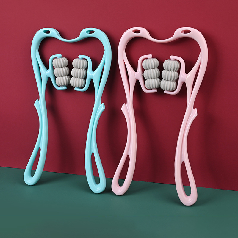 Other Massage Items Pressure Point Therapy Manual Neck r Six Wheel Necks Clamping Clip Cervical Shoulder Body Roller Health Care 230508